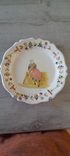 Ancienne assiette faience - assiette, en