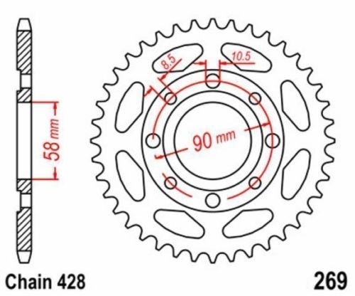 Roue chaîne dents - roue, 42