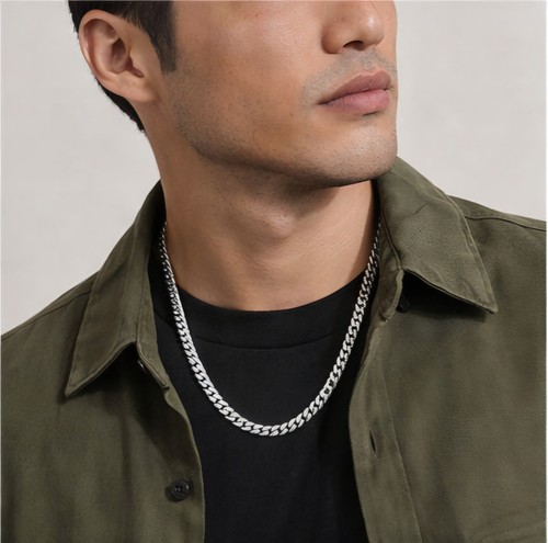 Collier chaine cubaine homme - collier,