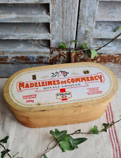 ANCIENNE BOITE BOIS A GATEAUX  MADELEINES ST MICHEL VINTAGE COMMERCY