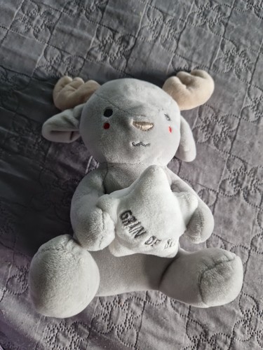 Doudou renne cerf elan gris - renne,