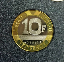 10 FRANCS 2001 FDC SORTIE DU COFFRET BE