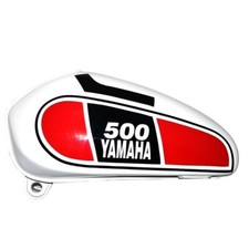 Yamaha XT 500 Tt 500 Blanc Rouge Peint Acier Carburant Gas Réservoir 1977 Modèle