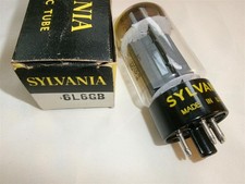 LAMPE SYLVANIA USA 6L6-GB Beam Power TUBE Grey plate fully tested NOS NIB  =°=