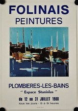 Affiche FOLINAIS 1988 Exposition Plombières les Bains