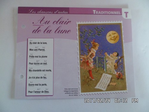 Carte fiche plaisir chanter - fiche, de