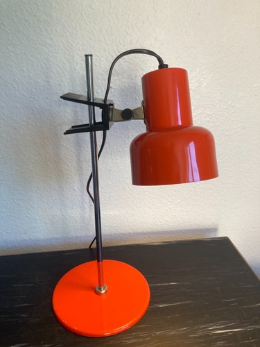 Vintage orange clamp lamp - clamp,