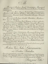 LAVEISSIERE Bardin Chaudoir FAIRE PART Bisson Fleury Berges Martinet Haron 1905
