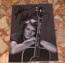 Photo Cartonnée Dédicace Autograph Johnny Hallyday