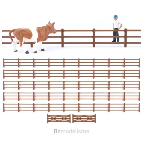 Clôture rondins 1 87 - 3, 1/87