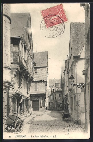 Cpa chinon rue voltaire - chinon,,