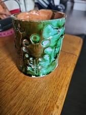 ANCIEN POT TERRE VERNISSÉE  VALLAURIS? SIGNÉ H