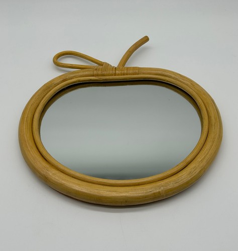 Miroir pomme rotin vintage - en,
