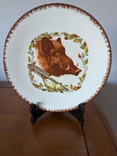 assiette tête de sanglier / thème chasse / porcelaine