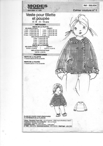Patron enfant fille 2000 - patron,