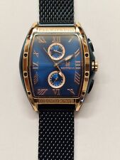 MONTRE HOMME QUARTZ MONTIGNAC TONNEAU BLEU MOW.204 BRACELET MILANAIS  NEUVE
