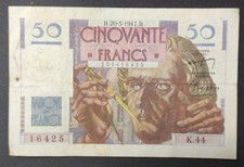 France  Billet de 50 Francs Le verrier  du 20/03/1947 K.44 Ref: F.20/07