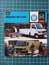 Fiche Auto circa 1978 12 x 12,5 cm utilitaire Mercedes 307 a 408