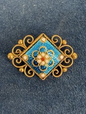 Broche ancienne émaux