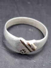 Bague croix de fer noir rouge blanc drapeau EK coeur patriotique