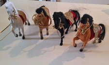 Lot 4 Chevaux Velours Vintage No Big Jim 