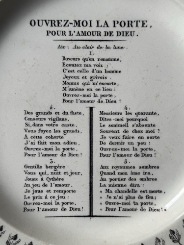 Assiette faïence parlante