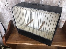 Ancienne Petite Cage A Oiseaux CAOA Bois + Métal + Bac Plastique Vintage #A747
