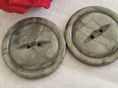 Duo gros bouton anciens gris