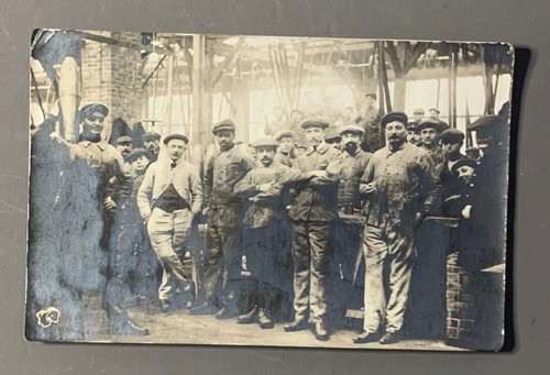 Carte photo ouvriers hommes - carte,