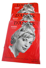 LOT 3 PAIRES BAS NYLON MOUSSE RENFORCEE MARRON D'ASSAS  Taille 4  VINTAGE