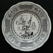 SUPERBE ASSIETTE PARLANTE en FAIENCE DE GIEN "Rebus" N°1