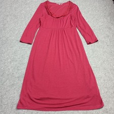 Boden Femmes Jersey Robe TAILLE S D-36R UK-10R US-6R Red Lyocell Laine Ruche Cou