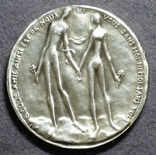 Médaille art déco amour - art,