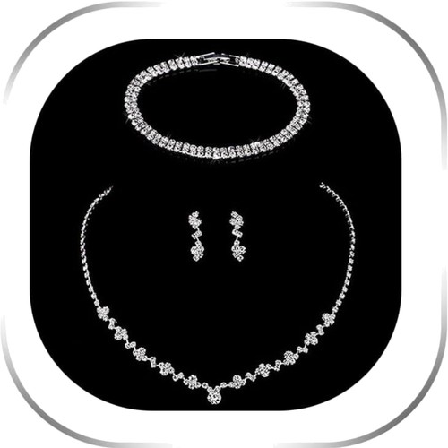 Parure bijoux strass cristal