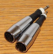 vintage 2 FICHE CABLE audio ADAPTATEUR DIN JACK HIFI Magnétophone CABLAGE ancien