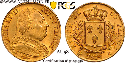 Louis xviii francs or - xviii,