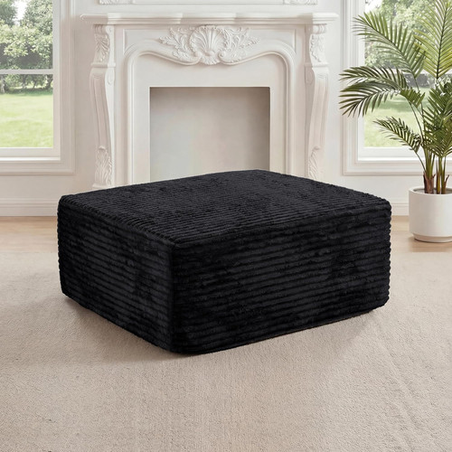 Fluffy black corduroy - fluffy,