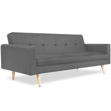 Canapé droit scandinave 3 places convertible LARS gris