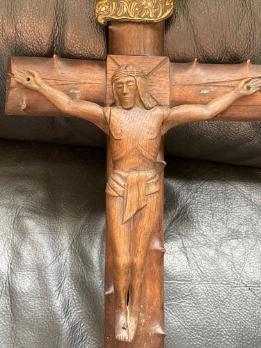 Croix bois sculpté - bois,