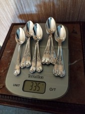 11 Petites Cuillères Décor Floral et Feuillages en Métal Argenté