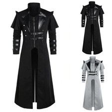 Pour Hommes Pirate V??tements Mode Steampunk Noir Gothique Veste Cosplay Neuf