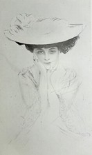 Paul-César HELLEU : Anna de Noailles auteur du Coeur Innombrable, GRAVURE, 1913