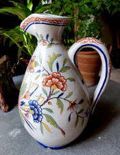 Ancien PICHET faience de DESVRES fourmaintraux FLEUR corne d'abondance PAPILLON