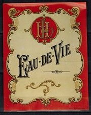 Etiquette chromo-Alcool-Eau De