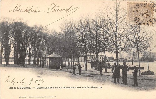 Cpa libourne debordement de - libourne,
