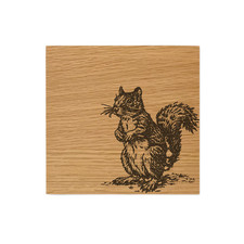 Sous-verre simple en chêne écureuil