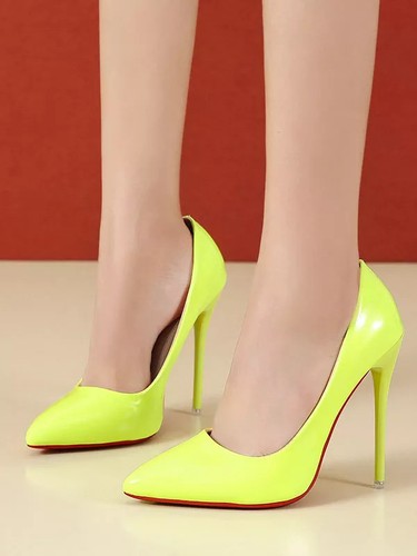 Escarpins femme jaune stiletto - escarpins,