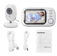 Babyphone Vidéo 3.5” Sans Fil – Vision Nocturne, Audio Bidirectionnel, Écran LCD