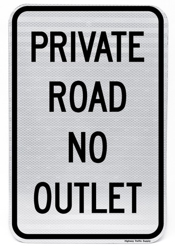 Private road outlet - private, no