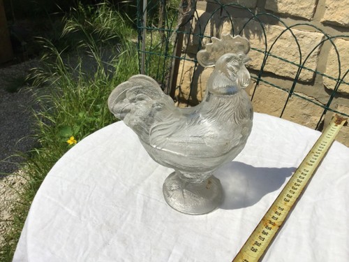 Bonbonnière sucrier coq verre - bonbonnière,